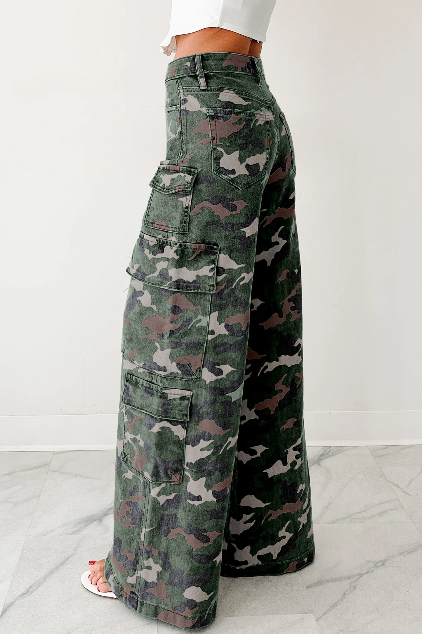 Camo Cargo Wide Leg Pants