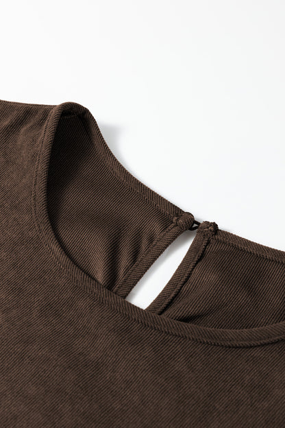 Black Lantern Sleeve Tiered Mini Dress