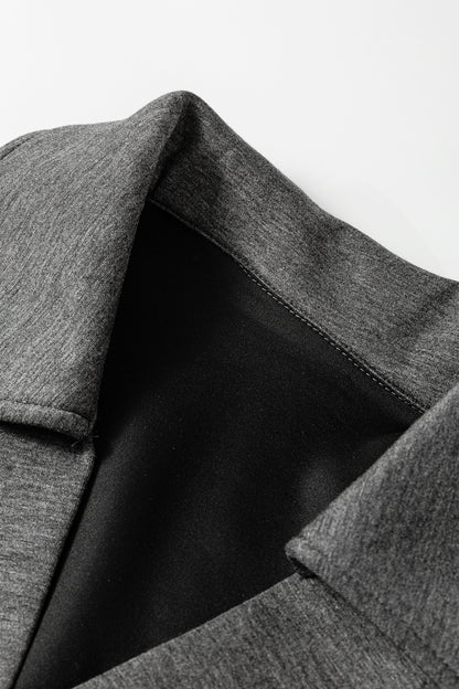 Bristol Black Collared V Neck Pullover Sweatshirt Sweatpants Set