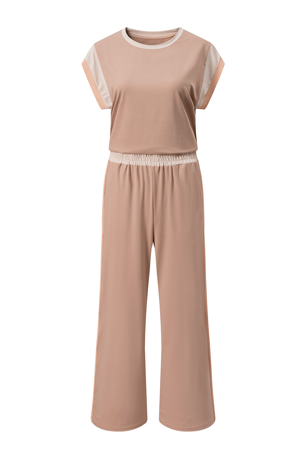 Color Block Detail Casual Two-piece Set