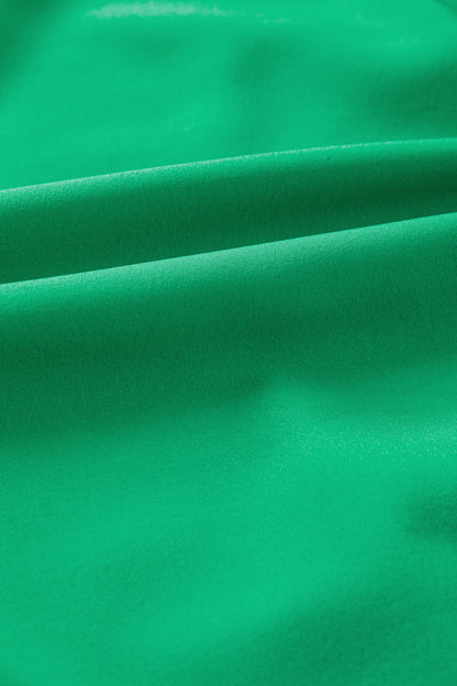 Solid Color V Neck Short Puff Sleeve High Waist Tiered Maxi Dress