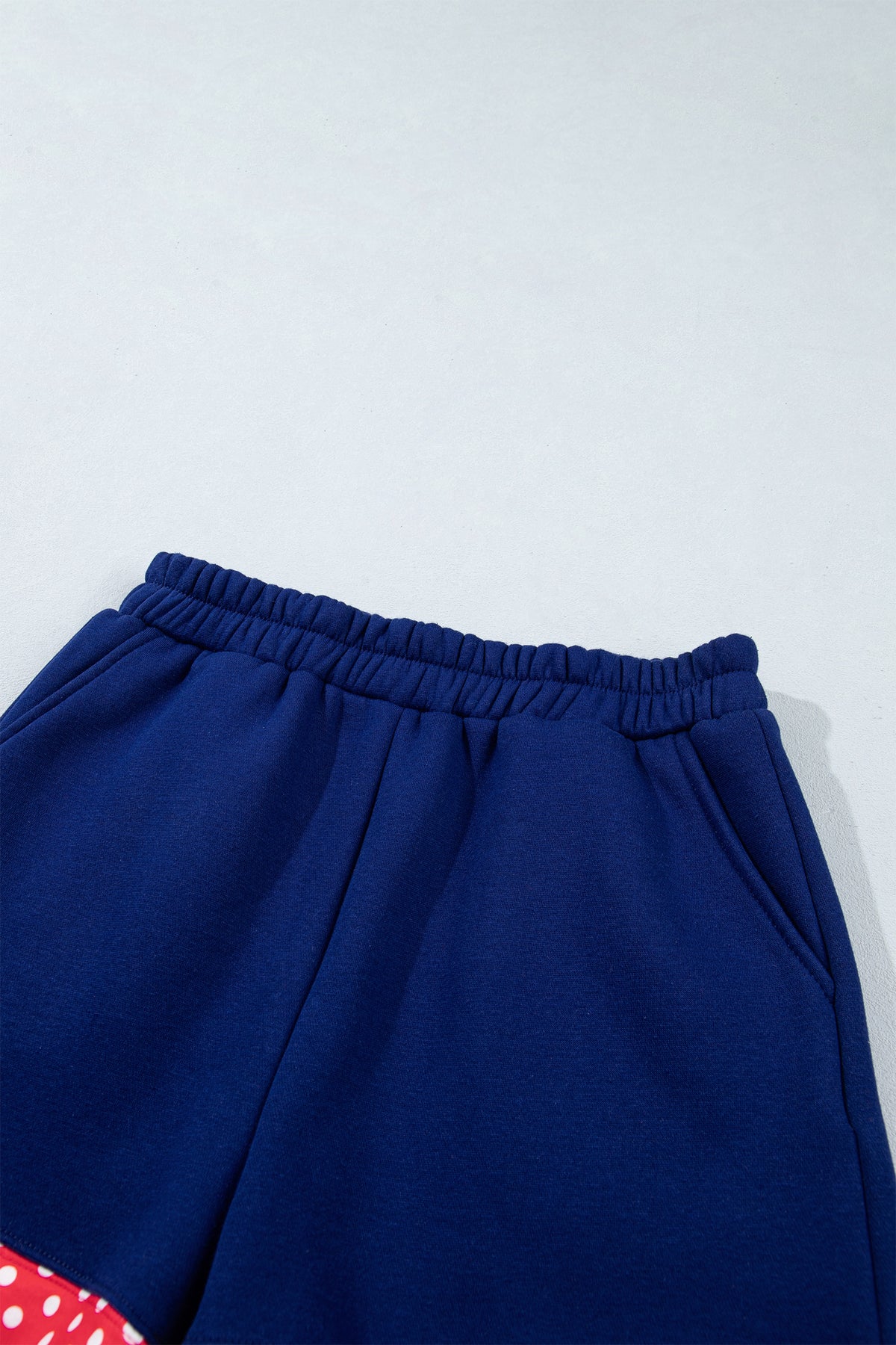 Polka Dot Trim Baggy Pullover 2pcs Short Set