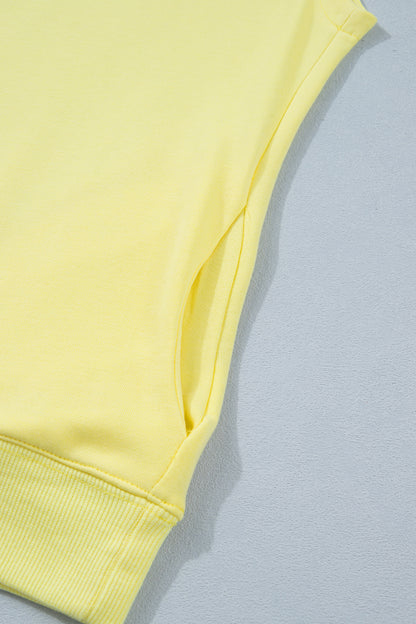 Solid Color High Neck Cap Sleeve Loose Top