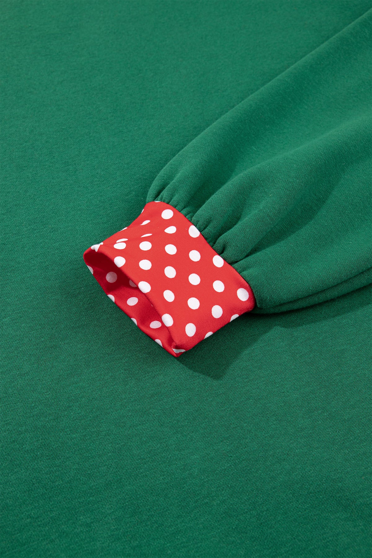 Polka Dot Trim Baggy Pullover 2pcs Short Set