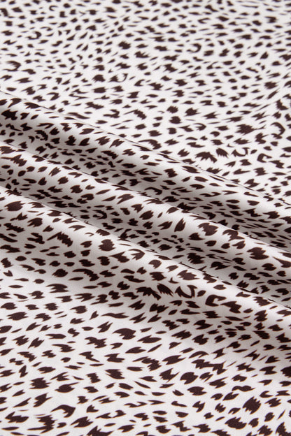 Cheetah Print Trim Split Long Western Skirt