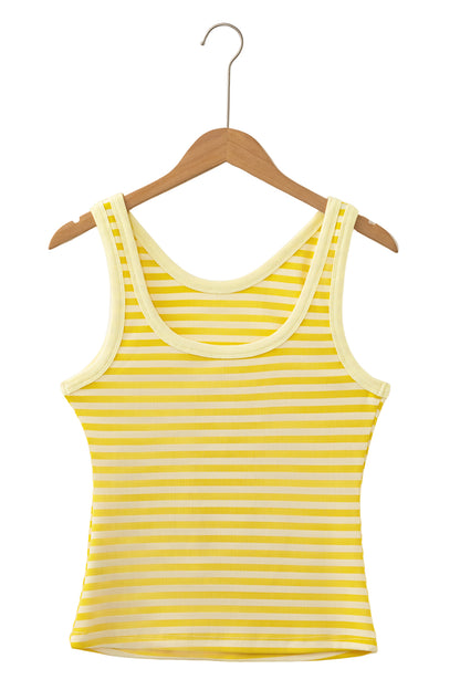 Stripe Ribbed Knit Slim Tank Top