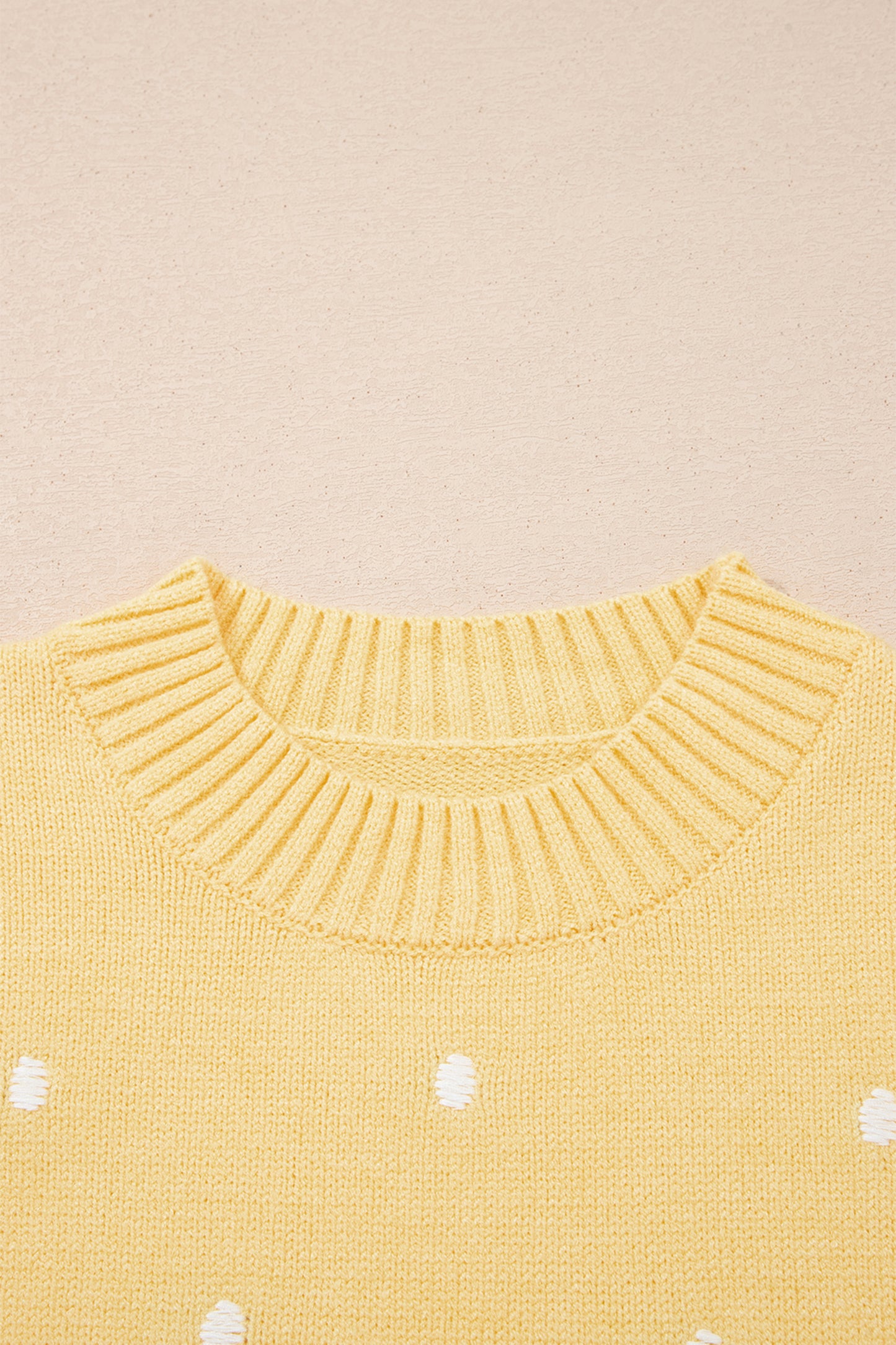 Elegant Polka Dot Bubble Short Sleeve Sweater