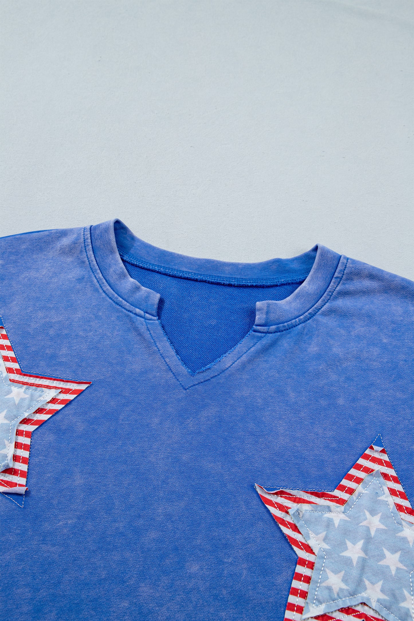 Patriot Star Patched Notched Neck Mineral Washed Tee