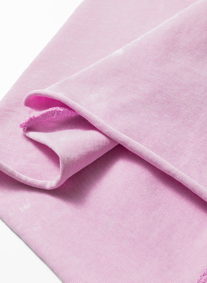 Lavendula Mineral Wash Drop Shoulder Raw Edge Loose Tee