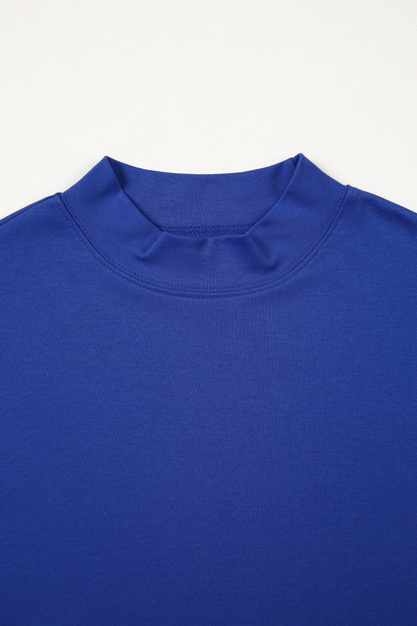 Pink Solid Color High Neck Oversize Tee