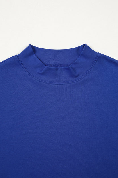 Pink Solid Color High Neck Oversize Tee