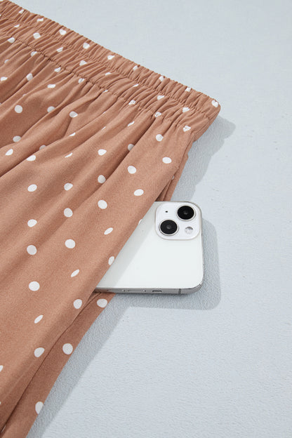 Polka Dot Lace Hem Elegant Long Shift Skirt