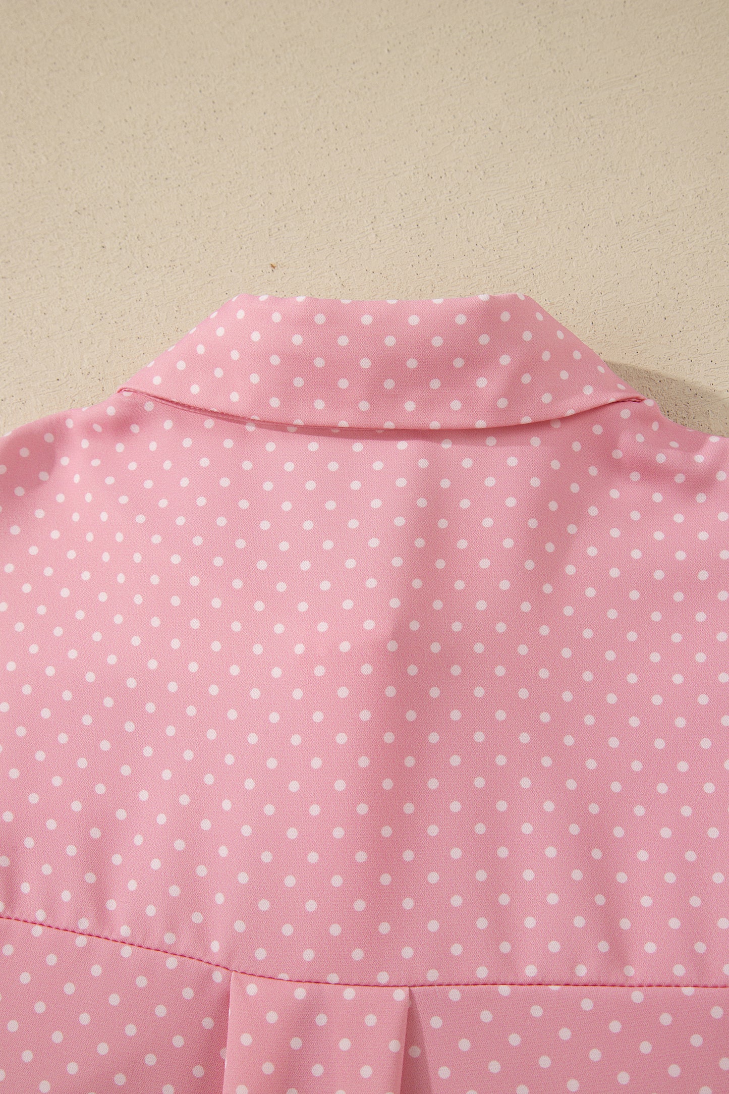 Dotted Print Cuffed Short Sleeve Shirt