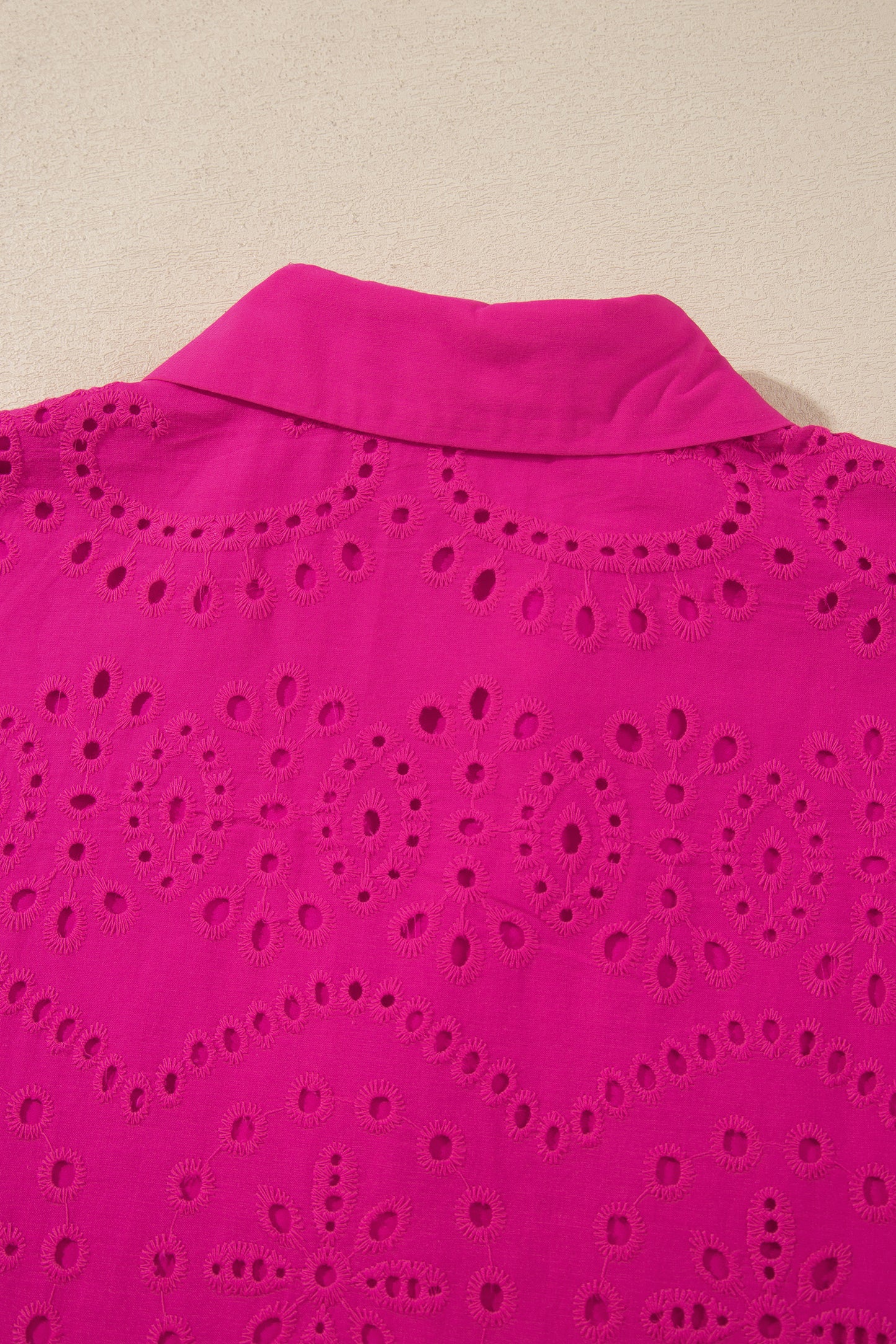 Solid Color Eyelet Embroidered T Shirt Mini Dress