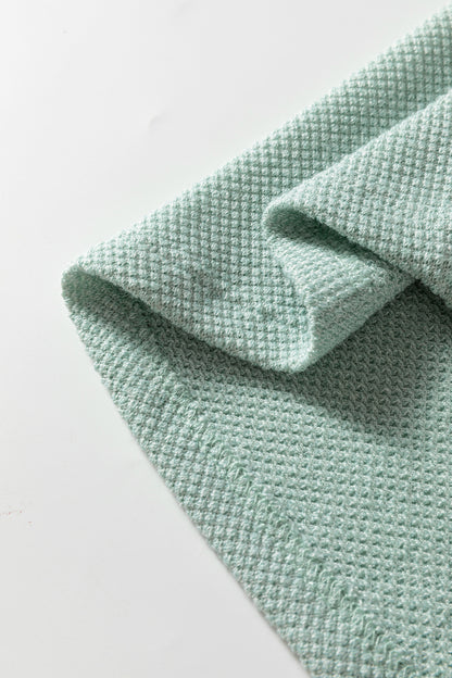Moonlight Jade Textured Raglan Sleeve Knit Loose Top