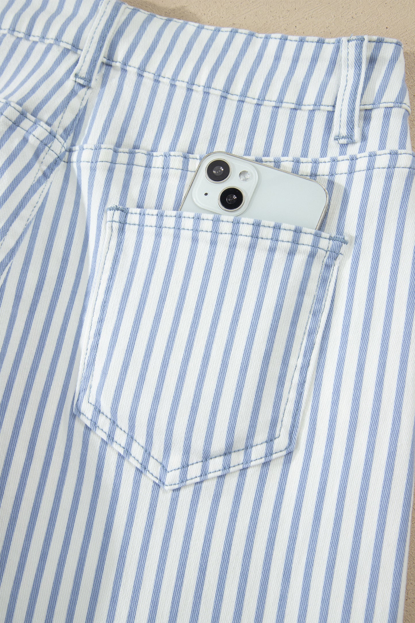 Stripe Casual Barrel Jeans