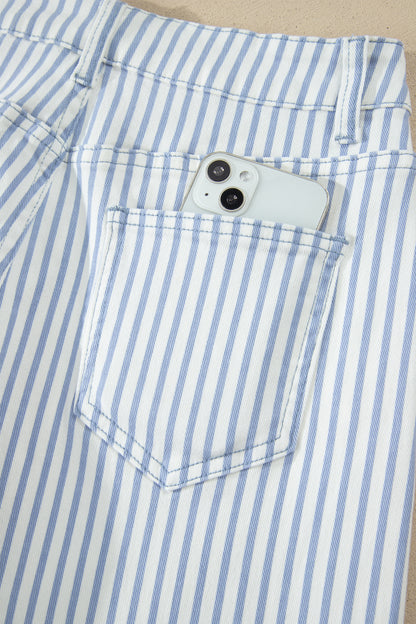 Stripe Casual Barrel Jeans