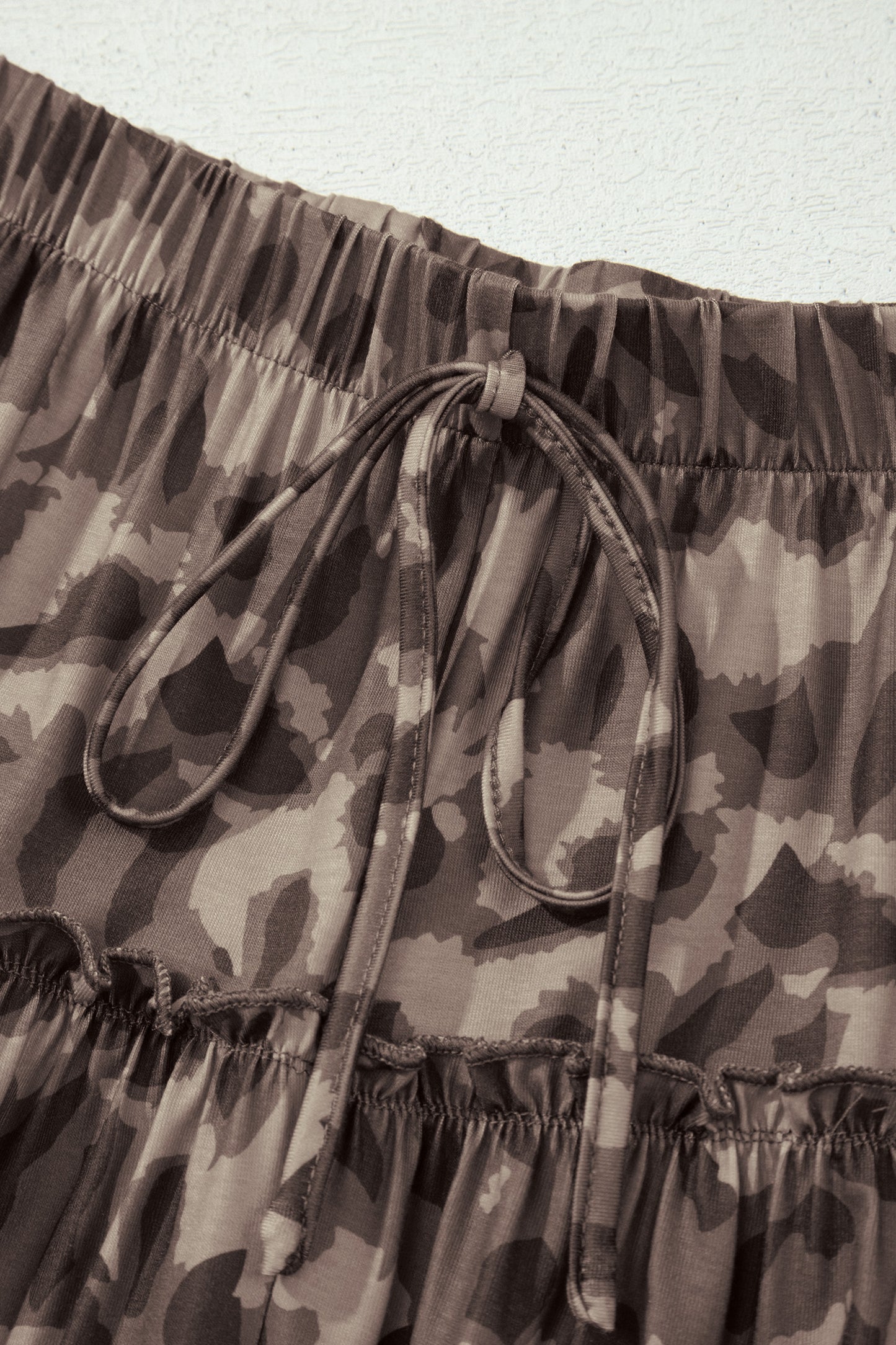Multicolour Camo Print Wide Leg Casual Pants