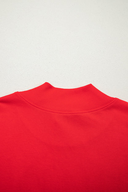 Solid Color High Neck Cap Sleeve Loose Top