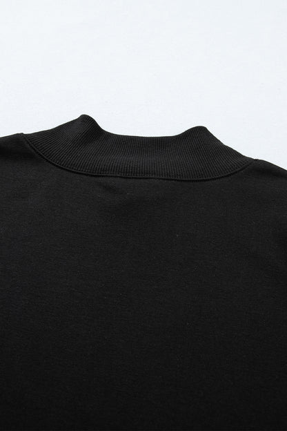 Solid Color High Neck Cap Sleeve Loose Top
