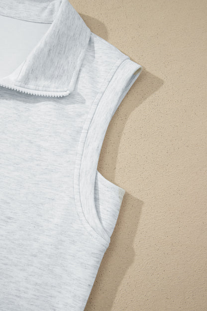 Solid Color Sleeveless Zipper Tank and Skort Set