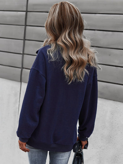 Cozy Zip-Up Kangaroo Pocket Pullover Sweater