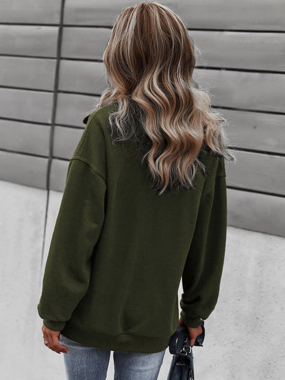 Cozy Zip-Up Kangaroo Pocket Pullover Sweater