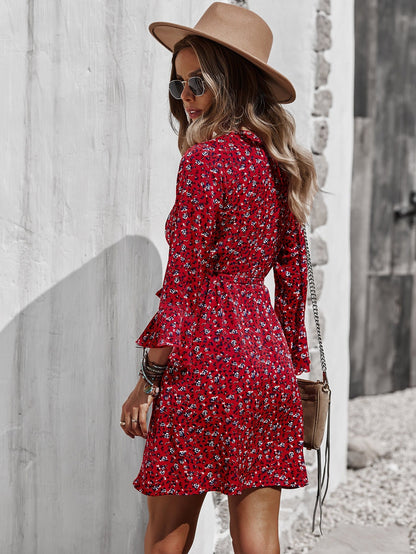 Floral Wrap Boho Dress