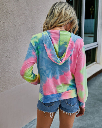 Trendy Tie Dye Zip Hoodie