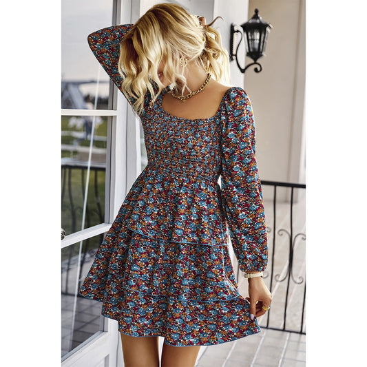 Floral Ruffle Smocked Mini Dress | Dress - Women's | above the knee, Dress, LK | Elings